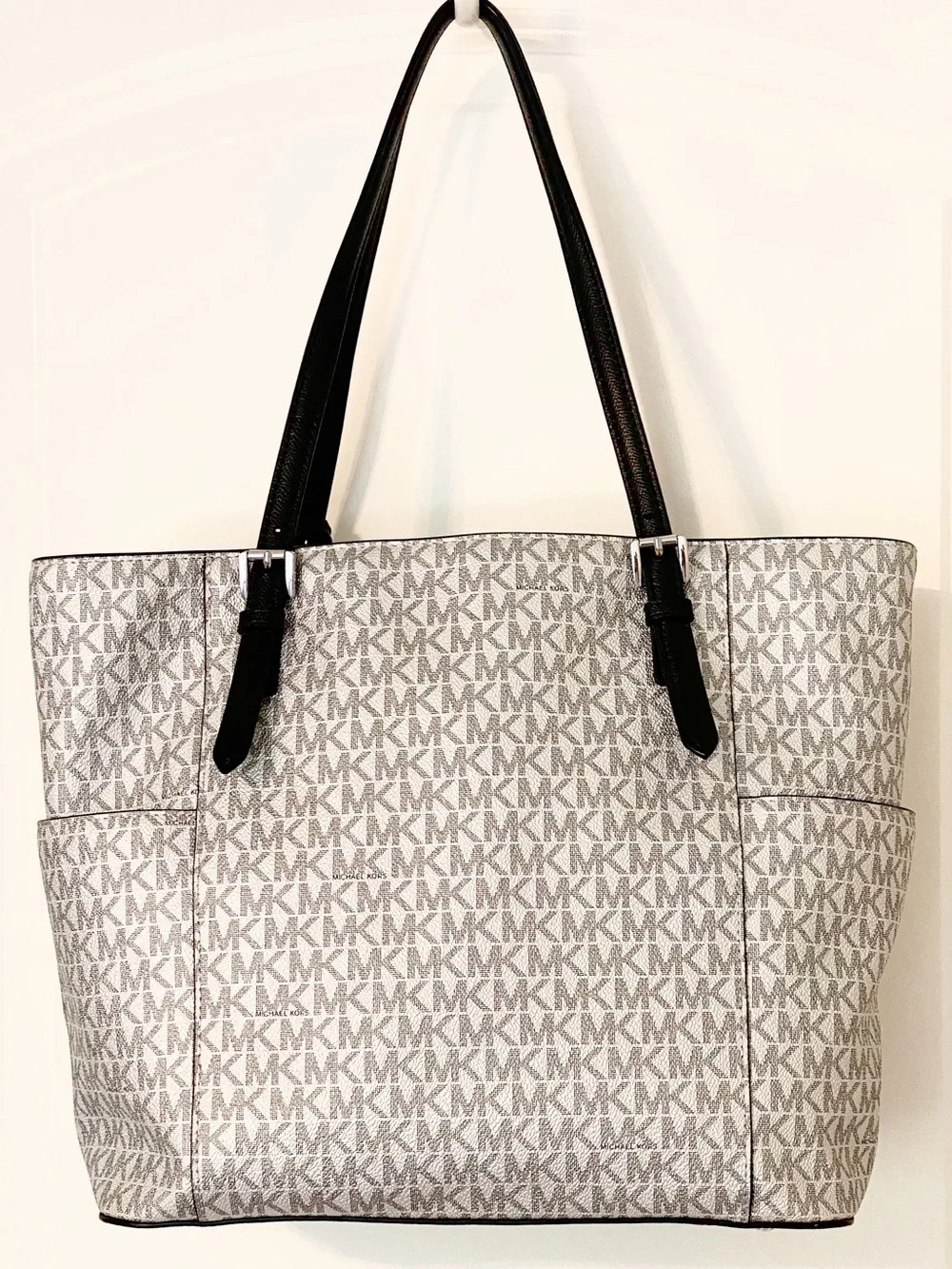 Authentic Michael Kors Jet Set Large Signature Logo Tote Travel Work Bag